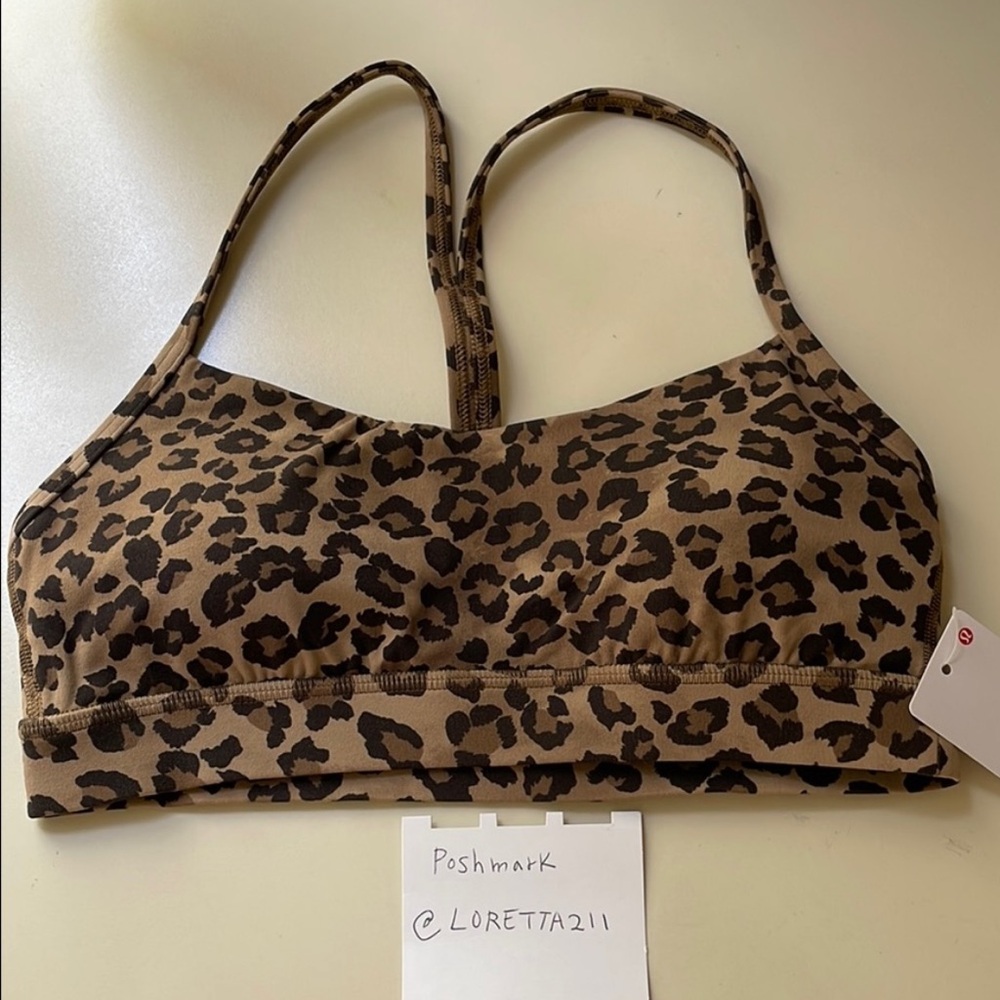 lululemon athletica Leopard Print Sports Bra - Tan and Black